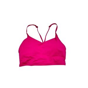 Athleta Ventura Crop Bikini Top Pink Strappy Back Swim Top A-C Cup Small NWT